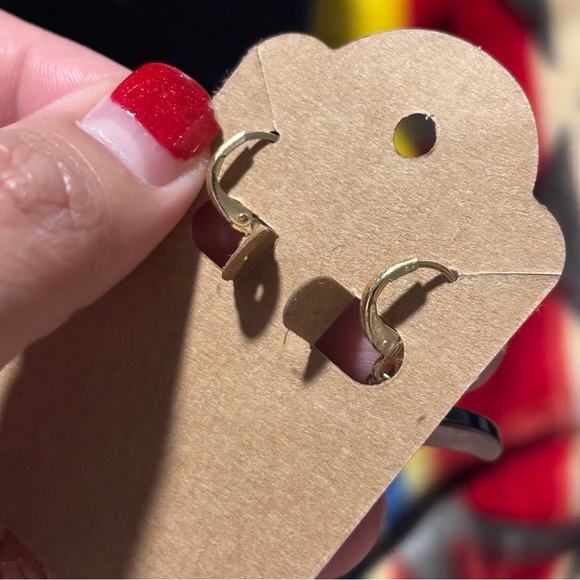 Frida Kahlo Diecut Earrings with Black Resin Crescent Moon Accent - Gold Closure - Picture 9 of 10